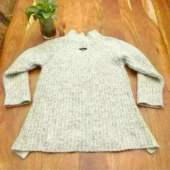 Cotelac  Alpaca Wool Oversized Minimalist Grey Turtle Neck Chunky Sweater - Picture 14 of 14